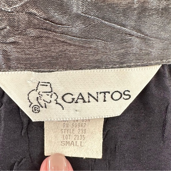 ✨VTG✨GANTOS BLOUSE BLAZER Silver Metallic Women Size Small 🪩 - Picture 12 of 16